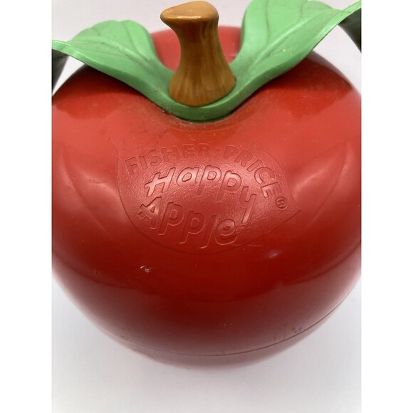 Vintage 1972 Fisher Price Happy Apple w/ Short Stem, Roly Poly Chime Toy Works - Picture 3 of 7